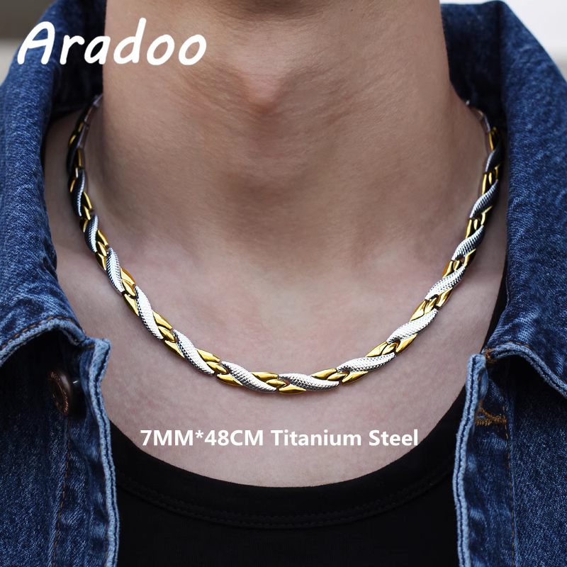 Ansi Chain - ARADOO titane acier Dragon motif collier