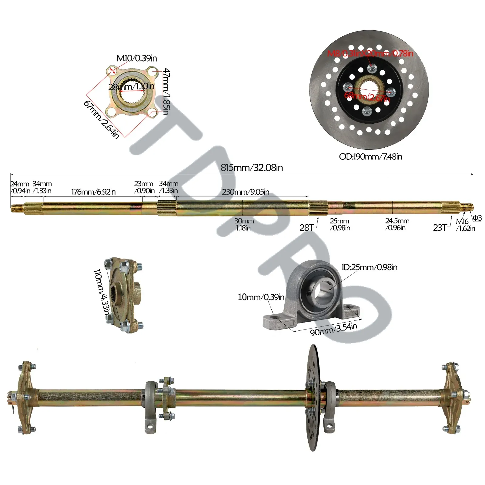 Pignon arrière pour Pit D343 B - 428 Chain avis et prix